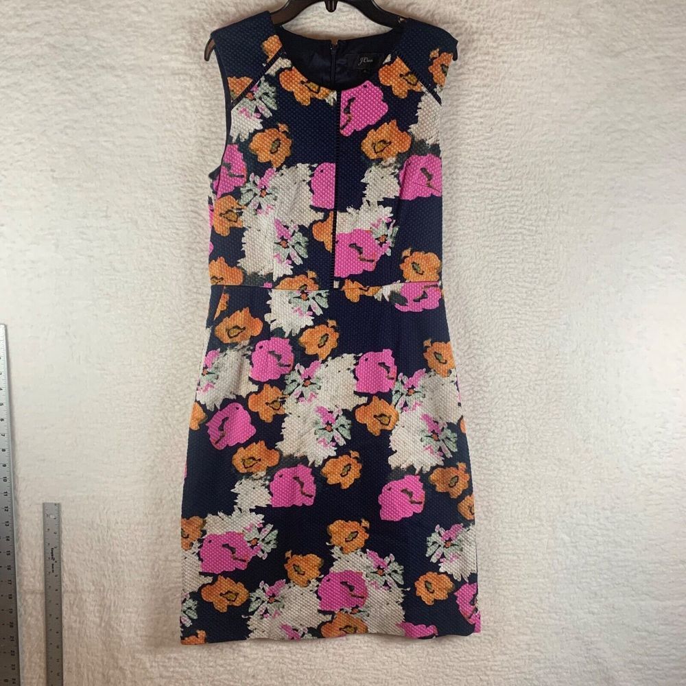 J.Crew Women's Sleeveless Petunia Floral Print Casual‎ Sheath Dress Multi Size 6